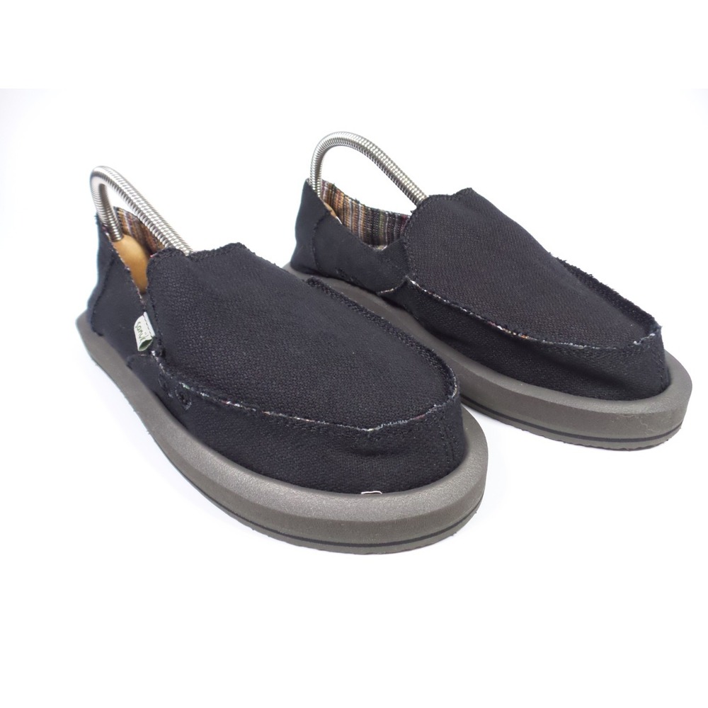 Sanuk Donna St Hemp Shoes Womens Size 10 Black Lightweight Comfort Slip On